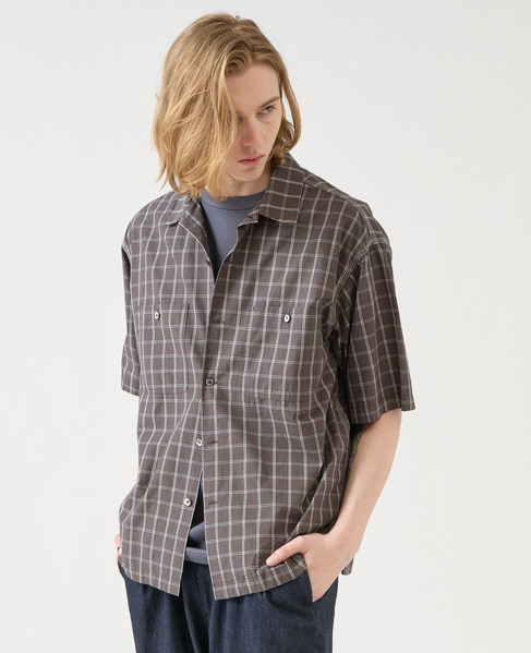 【1978 MEN'S MELROSE】オーガニックタイプライターワークシャツ 詳細画像 チャコールグレー 3