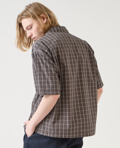 【1978 MEN'S MELROSE】オーガニックタイプライターワークシャツ 詳細画像 チャコールグレー 5