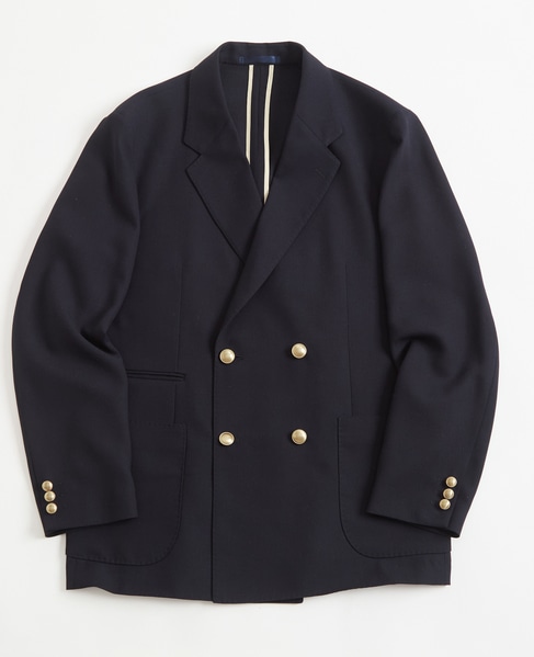【1978 MEN'S MELROSE】ビンテージメッシュダブルブレストジャケット 詳細画像 ネイビー 1