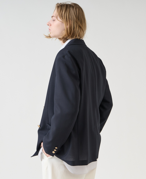 【1978 MEN'S MELROSE】ビンテージメッシュダブルブレストジャケット 詳細画像 ネイビー 10