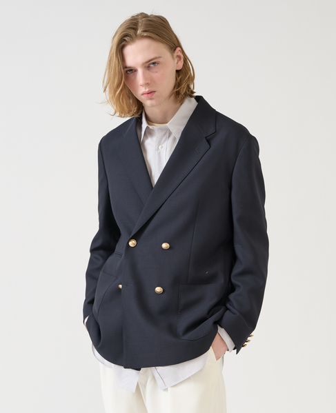 【1978 MEN'S MELROSE】ビンテージメッシュダブルブレストジャケット 詳細画像 ネイビー 15