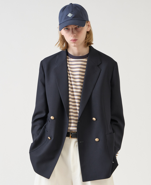 【1978 MEN'S MELROSE】ビンテージメッシュダブルブレストジャケット 詳細画像 ネイビー 22