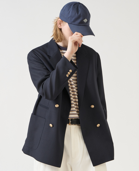 【1978 MEN'S MELROSE】ビンテージメッシュダブルブレストジャケット 詳細画像 ネイビー 23