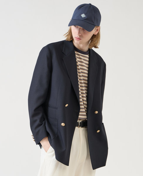 【1978 MEN'S MELROSE】ビンテージメッシュダブルブレストジャケット 詳細画像 ネイビー 24