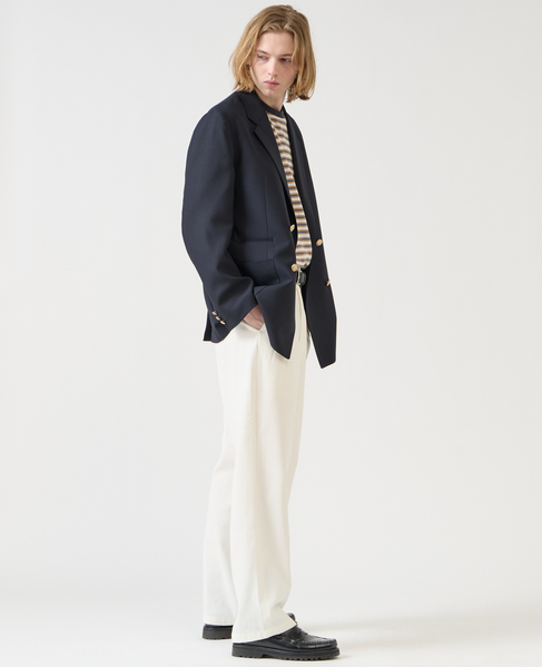 【1978 MEN'S MELROSE】ビンテージメッシュダブルブレストジャケット 詳細画像 ネイビー 27