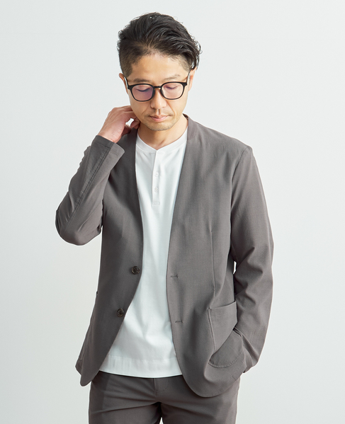 ソロテックスサッカーイージーノーカラージャケット(セットアップ可) 詳細画像 グレー 13