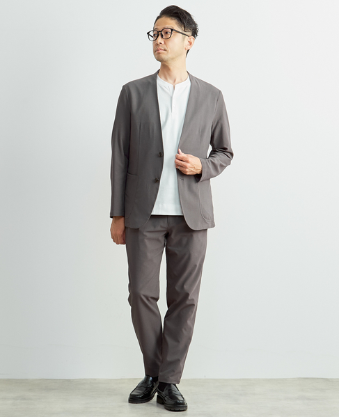 ソロテックスサッカーイージーノーカラージャケット(セットアップ可) 詳細画像 グレー 14