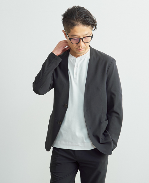 ソロテックスサッカーイージーノーカラージャケット(セットアップ可) 詳細画像 グレー 17