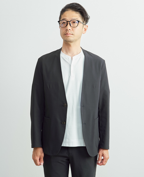 ソロテックスサッカーイージーノーカラージャケット(セットアップ可) 詳細画像 グレー 2