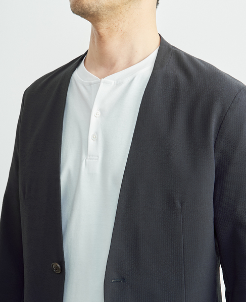 ソロテックスサッカーイージーノーカラージャケット(セットアップ可) 詳細画像 グレー 6