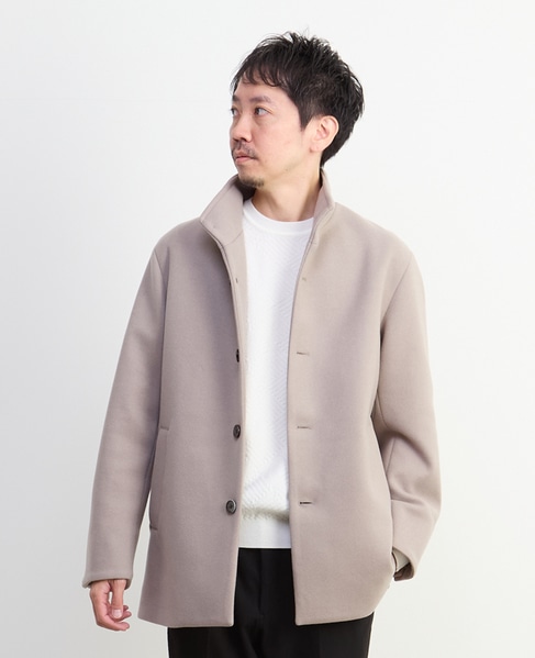 ジャージーメルトン スタンドショートコート 詳細画像 グレージュ 1