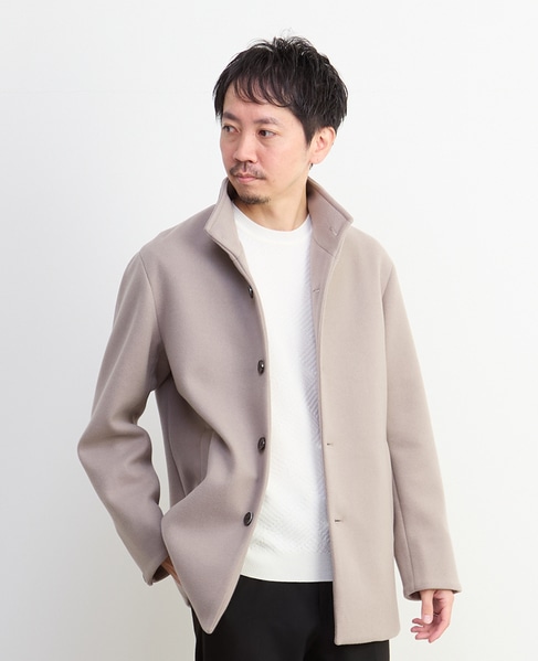 ジャージーメルトン スタンドショートコート 詳細画像 グレージュ 18