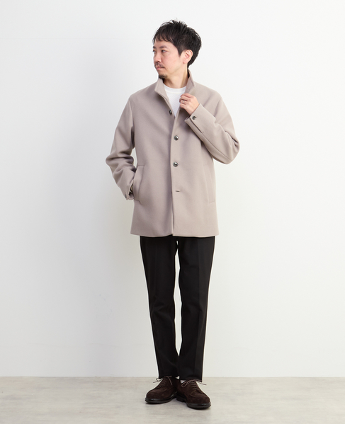ジャージーメルトン スタンドショートコート 詳細画像 グレージュ 19