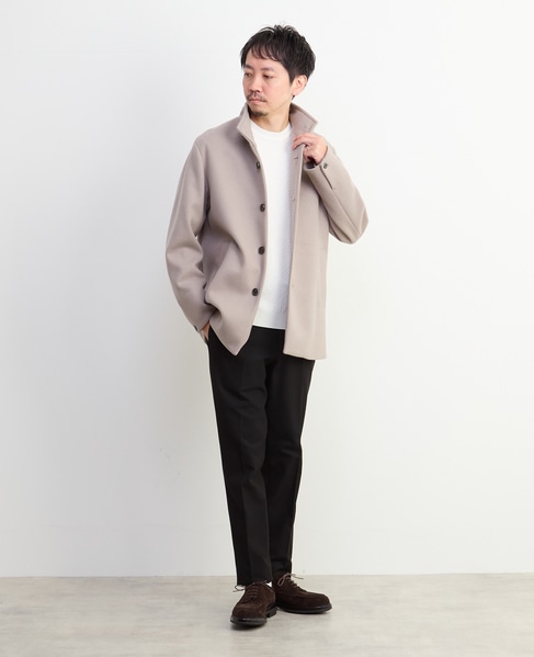 ジャージーメルトン スタンドショートコート 詳細画像 グレージュ 20