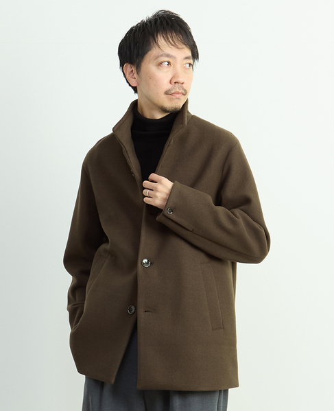 ジャージーメルトン スタンドショートコート 詳細画像 グレージュ 21