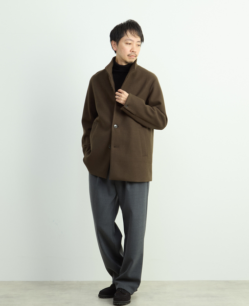 ジャージーメルトン スタンドショートコート 詳細画像 グレージュ 23