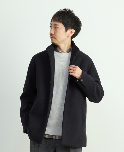 ジャージーメルトン スタンドショートコート 詳細画像 ネイビー 1