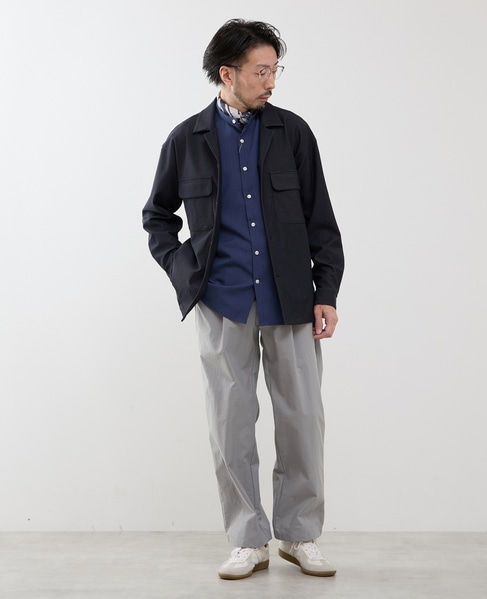 デニムルックトリコットシャツジャケット 詳細画像 ネイビー 14