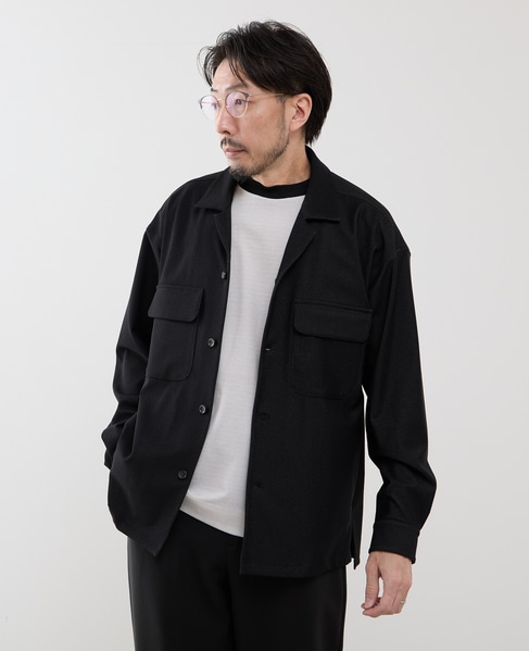 デニムルックトリコットシャツジャケット 詳細画像 ネイビー 16