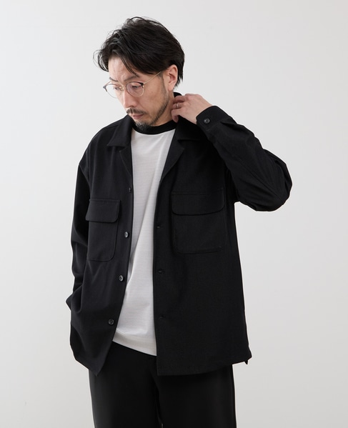 デニムルックトリコットシャツジャケット 詳細画像 ネイビー 17