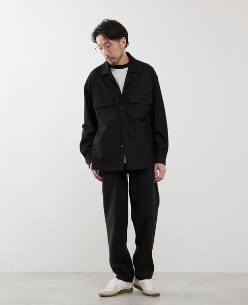 デニムルックトリコットシャツジャケット 詳細画像 ネイビー 18