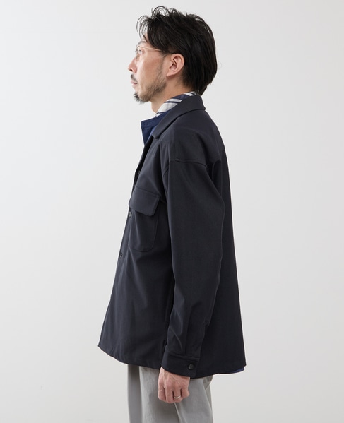 デニムルックトリコットシャツジャケット 詳細画像 ネイビー 3