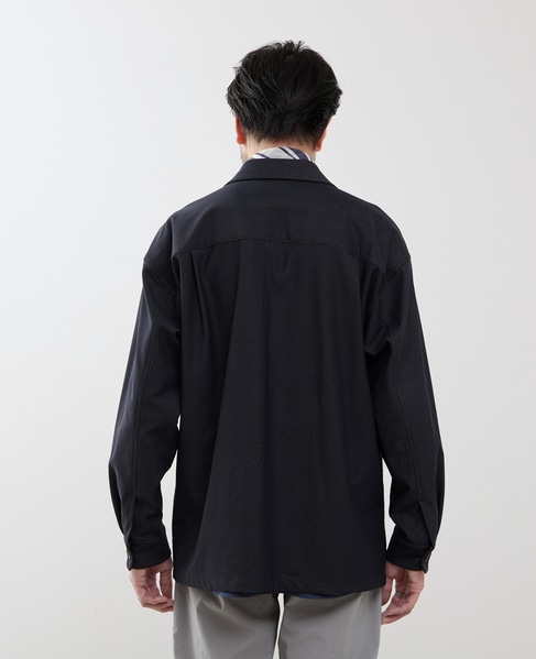 デニムルックトリコットシャツジャケット 詳細画像 ネイビー 4