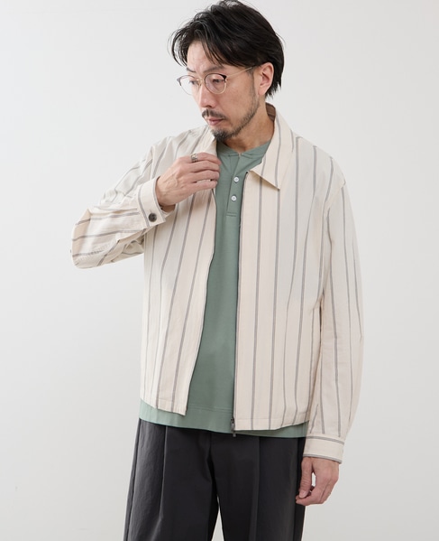 クラブストライプハリントンジャケット 詳細画像 アイボリー 13