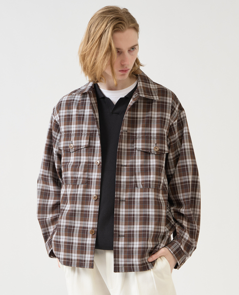 【1978 MEN'S MELROSE】ユーティリティシャツブルゾン 詳細画像 ブラウン 3