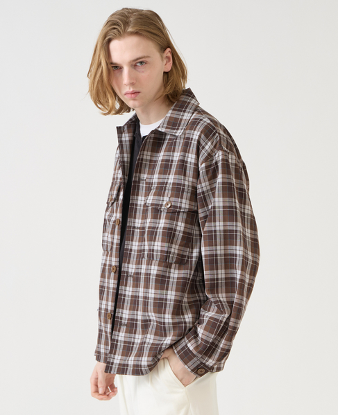 【1978 MEN'S MELROSE】ユーティリティシャツブルゾン 詳細画像 ブラウン 4