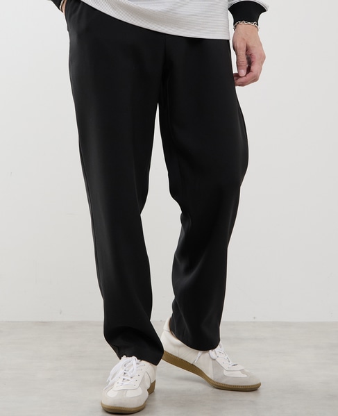 ストレッチダブルクロス リラックステーパードパンツ 詳細画像 ブラック 1