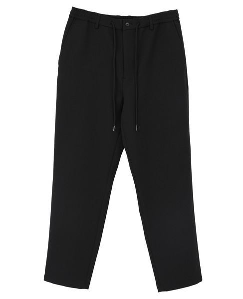 ストレッチダブルクロス リラックステーパードパンツ 詳細画像 ブラック 2
