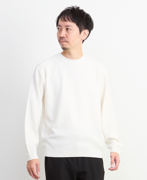 リンクスダイヤクルーネックニット 詳細画像 ホワイト 12