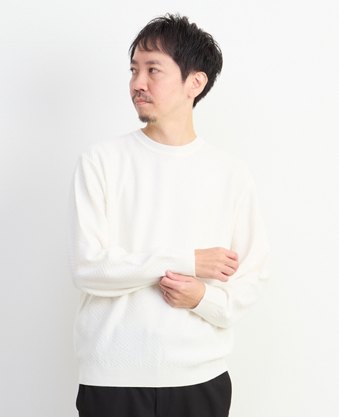 リンクスダイヤクルーネックニット 詳細画像 ホワイト 13