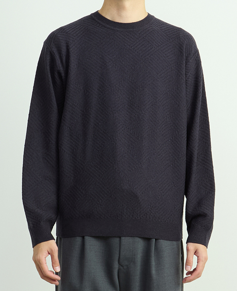 リンクスダイヤクルーネックニット 詳細画像 ホワイト 2