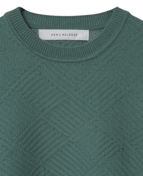 リンクスダイヤクルーネックニット 詳細画像 グリーン 3