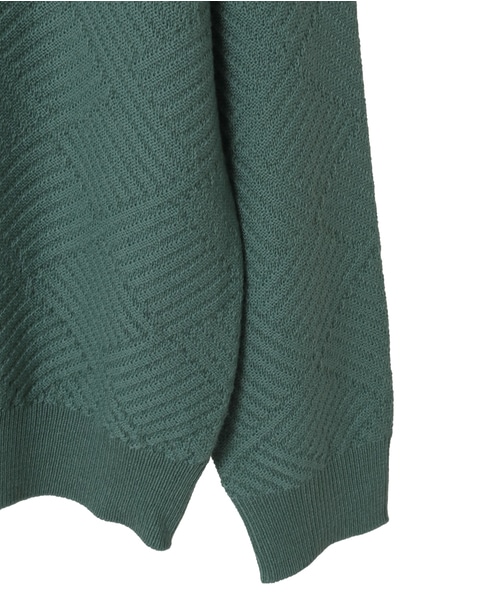 リンクスダイヤクルーネックニット 詳細画像 グリーン 4