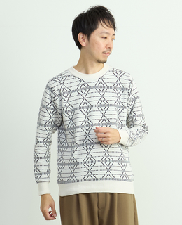 モールジャガードクルーネックニット