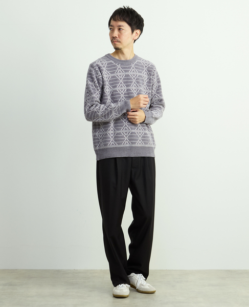 モールジャガードクルーネックニット 詳細画像 ホワイト 21