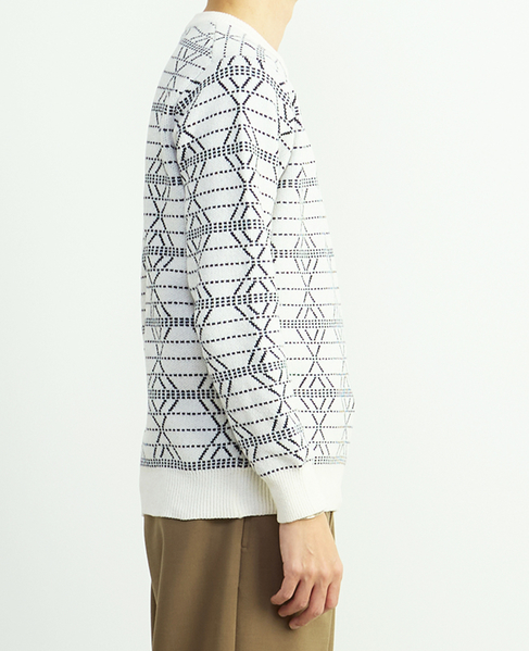 モールジャガードクルーネックニット 詳細画像 ホワイト 5