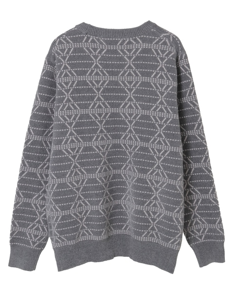 モールジャガードクルーネックニット 詳細画像 グレー 2
