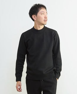 ラムウールライクモックネックニット