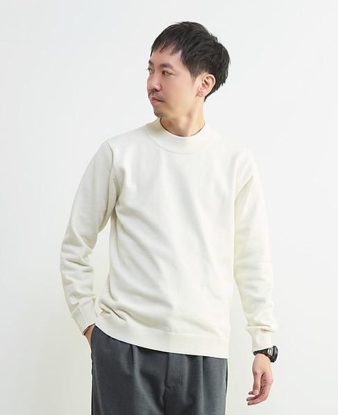 ラムウールライクモックネックニット 詳細画像 オフホワイト 1