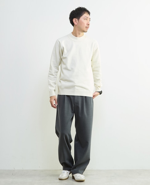 ラムウールライクモックネックニット 詳細画像 オフホワイト 13