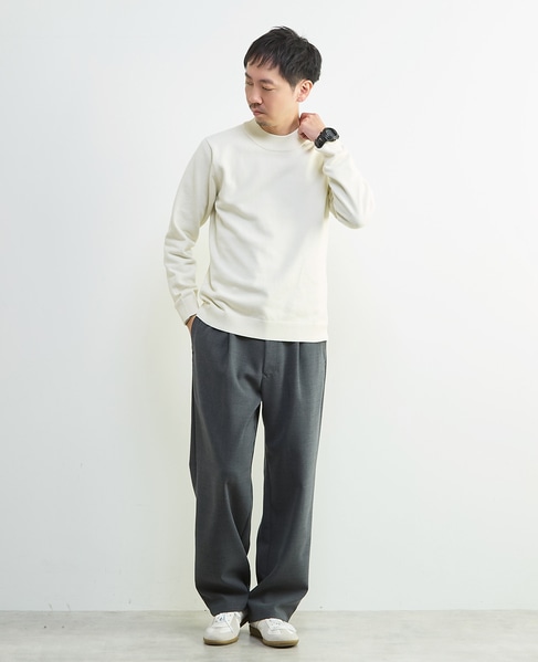 ラムウールライクモックネックニット 詳細画像 オフホワイト 14