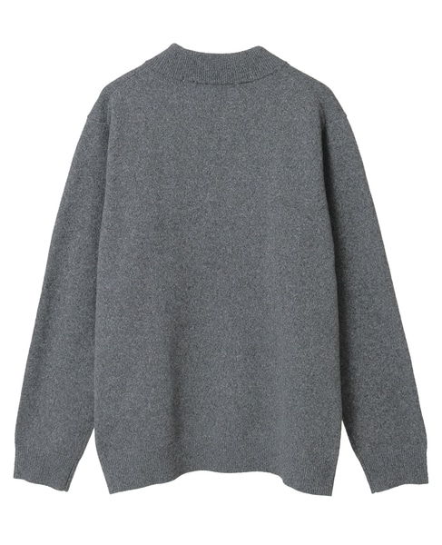 ラムウールライクモックネックニット 詳細画像 グレー 3