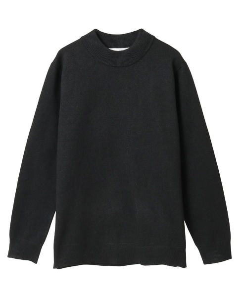 ラムウールライクモックネックニット 詳細画像 ブラック 2