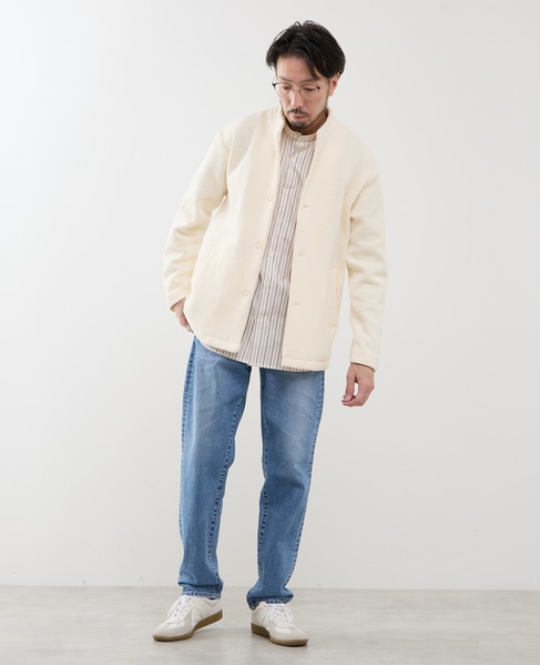 クォーターゲージ スタンドカラーカーディガン 詳細画像 ホワイト 13