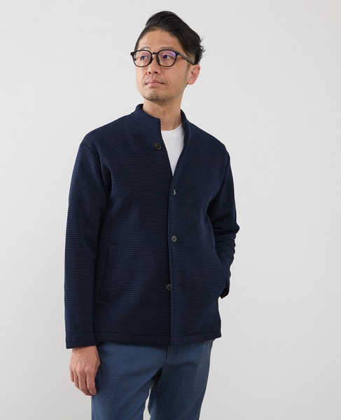 クォーターゲージ スタンドカラーカーディガン 詳細画像 ホワイト 15