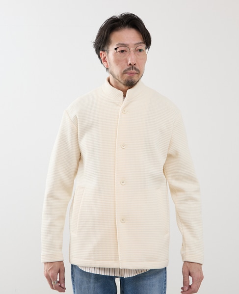 クォーターゲージ スタンドカラーカーディガン 詳細画像 ホワイト 2